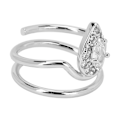 Miniatyrbillede 2 af 8: Rhinestone Negle Ring Sund Sikker Smuk Negle Ring til Kvinder og Piger 3054 Platin