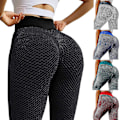 Miniatyrbilde 1 av 5: TikTok Yoga Leggings for Kvinner - Anti-Cellulitt, Fitness, Butt Lift, Treningsbukser, Mørk Grå