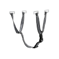 Miniatyrbilde 2 av 8: Hard Hat Hakkestropp Y-form 28 cm utvidbar svart hvit fargeblokkering Universal med 4 faste punkter for sikkerhetshjelm