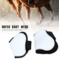 Miniatyrbillede 7 af 8: 2ST Hvid Hest Springende Ben Støvle Beskyttelse Støtte Wrap Guard Professionel Rideudstyr Bagerste Benskydd