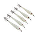 Miniatyrbilde 1 av 8: 5 stk Hardt fiskedrag Simulering blekksprut falsk agn kroker kunstig blekksprut dobbel krok JigLuminous White
