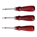 Miniatyrbilde 7 av 7: 3 stk. lærskaftrimmer Sharp profesjonelt trimmesett med trehåndtak for DIY-håndverk lærsnitting