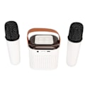 Pikkukuva 6 / 8: Mini Karaoke-laite Stereo Kannettava RGB-valo Bluetooth-kaiutin 2 langattomalla mikrofonilla Kotijuhliin Valkoinen
