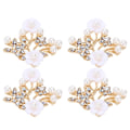 Miniatyrbillede 8 af 8: 4 stk Hul Kristal Blomformet Spænde Tøjtasker Sko Spænde Dekoration Tilbehør 3,8x4,4cm NO.3 Pearl Flower Gren Form Spænde
