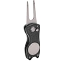 Miniatyrbillede 1 af 8: Golfgaffel i rustfrit stål Metal Foldbar Golf Divot Putting Green Fork Divot Reparationsværktøj Sort