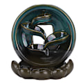 Miniatyrbillede 1 af 8: Tilbagefald Røgelsebrænder Vandfald Lotus Base Keramisk Holder Aromaterapi Ornament Hjem Deco