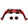 Miniatyrbilde 1 av 8: For PS5-kontroller frontplate DIY-erstatningsklips Skalledekorasjonstilbehør med joystickdeksler Rød