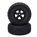 Miniatyrbillede 7 af 8: 2 stk. hjulfælg og dæksæt til Traxxas Slash 1/10 RC Short Course Lastbildæk Opgraderingsdele Sort