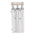 Miniatyrbillede 6 af 8: 3-stempel pneumatisk cylinder aluminiumlegering dobbeltvirkende luftcylinder styrestang SMC-type