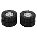 Pikkukuva 5 / 8: 4 kpl 55 mm eturenkaat ja takarenkaat sekä 24 reiän vanteet Axial SCX24 1/24 RC-autolle, hopea