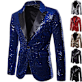Miniatyrbilde 1 av 4: Sequin luksusfestmiddag Prom Tuxedo Blazerjakke for menn Blå