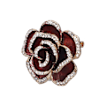 Miniatyrbild 4 av 7: Brosch Pin Camellia Form Elegant Utsökt Strass utsmyckad Brosch för kvinnor Kläder Siden Halsduk Dekoration PresentRöd
