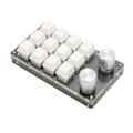Miniatyrbilde 7 av 8: Mini-tangentbord 12 taster 2 knapper USB eller BT-tilkobling Blå bryter Plug and Play Programmerbar tastatur for spill Kontor Media Hvit