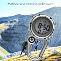 Miniatyrbild 3 av 8: Multifunktionell självlysande Clip On Carabiner Watch Mini Quartz Watch Compass för utomhusklättringsaktiviteter