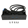 Miniatyrbillede 1 af 8: 5,25-tommer frontpanel 2-ports USB-port Optisk enhed Frontpanel USB 3.0 til 19-bens metal optisk enhedsskuffe til PC Computerkabinet