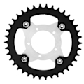 Pikkukuva 2 / 8: 104BCD Sähköpyörän ketjurenkaansovitin ja adapteri 38T alumiiniseos CNC-leikkaus Bafang Central Drive Motor BBS01 Musta