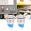 Miniatyrbillede 3 af 7: 2 stk 22 mm DC3-6V ring 6-bens reset-tryknapsswitch med IP65 beskyttelsesklasse Orange