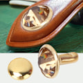 Miniatyrbillede 7 af 8: 50 stk 8MM Krystal Rhinestone Dekorative Nitter DIY Læder Sko Tøj Knapper (Gul Krystal)
