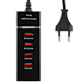 Miniatyrbillede 1 af 8: Mobiltelefon Universal 3A Kabellader Desktop Flere 4 Porte USB EU 100‑240VEU Sort 4USB Linje 1,5 m med Emballage