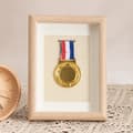7-inch Marathon Medal Display Stand Solid Wood Compatible with Storage Box White oak