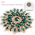 Miniatyrbild 5 av 8: Kristallglas Rhinestones Dekoration DIY Kläder Dam Accessoarer 11cm (Grön Golden Base)