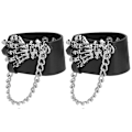 Miniatyrbild 7 av 8: 2st Nitarmband Cool Skull Hand Män Kvinnor Bred armring för kläder dekoration