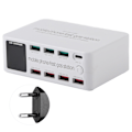 Miniatyrbilde 1 av 8: 8 I 1 multifunksjons USB-ladingstasjon Smart Socket Bracket 100W Max 100‑240VEU