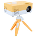Miniatyrbilde 5 av 8: Mini Bærbar Projektor LED Hjemmekino Videospiller Projektor med Stativ 100‑240V Hvit Gul US-kontakt