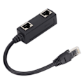 Pikkukuva 5 / 8: RJ45-jakaja-adapteri 1 uros 2 naaras Ethernet-liitäntä verkkoon kotitoimistoon