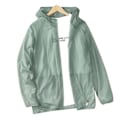 Miniatyrbilde 4 av 8: Lett og pustende UV-beskyttende jakke for menn - Langærmet solbeskyttende hettegenser for sommerfiske, fotturer, trening - Grønn 2XL