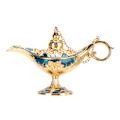 Miniatyrbild 5 av 7: Magic Genie-lampa Utsökt färgäkta iögonfallande legering präglade mönster Genie-lampa för kontor i sovrummet Guld+BLÅ 4,7 tum