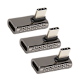 Pikkukuva 5 / 8: 3 kpl USB-C 90 asteen kulma-adapteria naaras-uros 20 Gbps 8K 60 Hz Type C 4.0 adapteri PC:lle ja puhelimelle