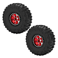 Miniatyrbillede 1 af 8: 2 stk. 1,9 tommer hjulfælgssæt Metalfælge gummidækssæt til Axial SCX10 1/10 RC Crawler CarRød og Sort