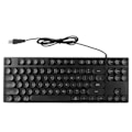 Miniatyrbild 1 av 8: Gamingtangentbord USB Runt 87 nycklar Färgglad bakgrundsbelyst Ergonomisk Mekanisk Touch Trådbundet tangentbord för stationär bärbar dator Svart