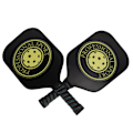 Miniatyrbild 7 av 8: Pickleball Racket Set 2 Rackets 4 Bollar Lättvikts Kolfiber Pickleball Racket för Inomhus Utomhus Svart Gul