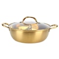 Miniatyrbillede 3 af 8: Hot Pot 30,3 cm Diameter 304 Rustfrit Stål Rustfrit Separat Design Mandarin And PotGuld