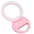 Miniatyrbillede 2 af 8: Clip On Ringlys til telefon 180 graders rotation 3 farver LED Selfie Ringlys til telefon Tablets Bærbare computere Rosa