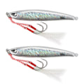 Miniatyrbilde 1 av 8: 2 stk Metall Havfiske Lure Langt Kast Jigging Jernplate Hard Agnsfiske Kunstig Agnsfiske 80g