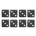 Miniatyrbilde 7 av 7: 8 stk 6-sidige terninger Sett Utdannings Square Corner Terninger Standard Spill Terninger Interaktivt Brettspill Terninger for Hjem Klasserom Svart