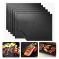 6-pack Grill Mat, Oven Mat, Baking Mat - Non Stick - 40x33 Black Black 6-Pack