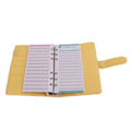 Miniatyrbillede 5 af 8: A6 Budget Binder 6 Huller Bærbar Vandtæt Blød Rivfast A6 PU Læder Budget Binder Cover Kontant Budget Håndbog Gul