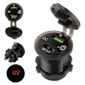 Miniatyrbillede 8 af 8: Dual USB Port Oplader QC 3.0 Hurtigopladning Vandtæt med LED Voltmeter til Bil Båd Yacht ATV RV Rødt LED-lys
