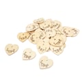 Miniatyrbillede 1 af 7: 50 stk Love Heart Form Træspån Glattere Overflader Dejlig Form DIY Træknapper til Hjemindretning Håndværk Gaver