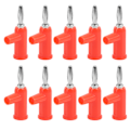 Miniatyrbillede 5 af 8: 10 stk Stabelbare Bananpropper 4 mm/0.2in Lodfri Messing Standardstørrelse Stabelbar Banankontakt til Sikkerhedsudstyr Rød