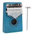 Miniatyrbilde 2 av 8: Kalimba tumpiano mahogni liten bærbar 17-tangenter for nybegynnermusikinstrumenter LTK17S(blå)