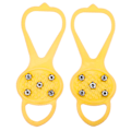 Miniatyrbillede 2 af 8: 1 par/sæt Anti-slip 5-tands Stegjern Stærkt greb Holdbart 5-tands Vinterklatresko CoverYellow S (24-34)