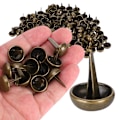 Miniatyrbild 8 av 8: 200 st 15 mm dubbar nitar 2-fots spikhuvud för läder DIY Craft handväska