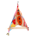 Miniatyrbild 1 av 8: Parrot Swing Nest Open Nest Parrot Platform Dubbel Canvas Triangel Träskydd för fågelSmall storlek