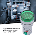 Miniatyrbillede 2 af 7: LED Voltmeter Signallampe Digital Display DC Spændingsmåler Indikator Rund Lampe Tester (Grøn)