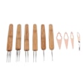 Miniatyrbild 7 av 8: 10 st Dreadlocks Verktygsset Legering Bambu Virknål Dreadlocks Nålar Kit för hårstyling Rose Gold